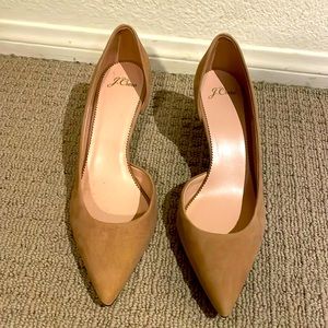 Brand New (never worn) cream suede leather J.Crew heels. Size 10.
